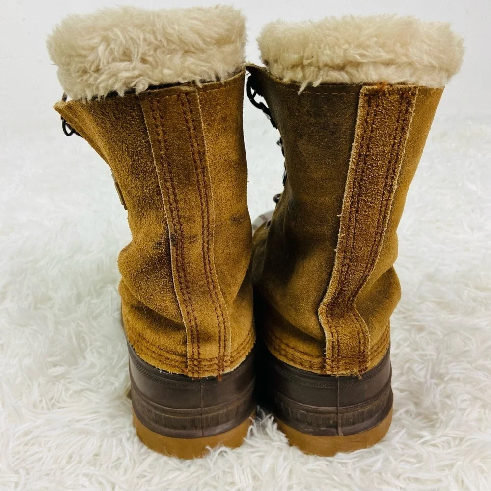 SORAL brown leather suede waterproof wool fleece lined winter men’s boots SZ 9